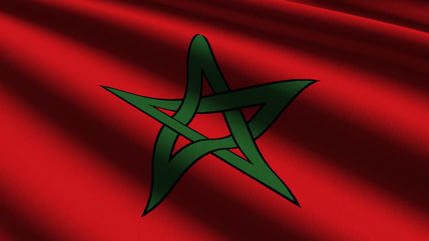 Moroccan Close up waving flag - HD loop 