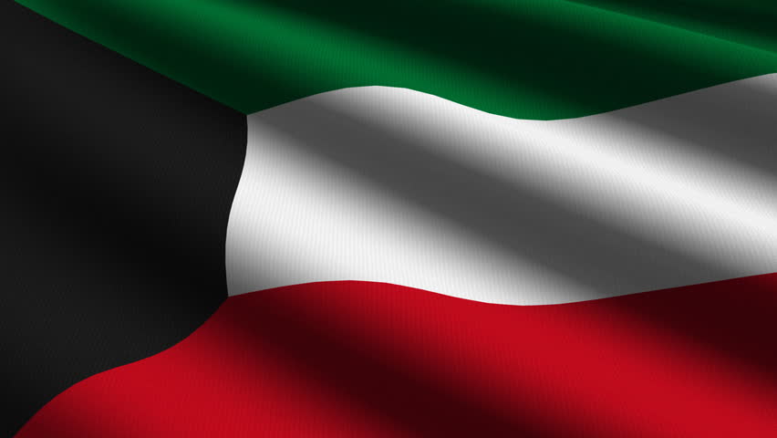 Kuwait Close up waving flag - HD loop 
