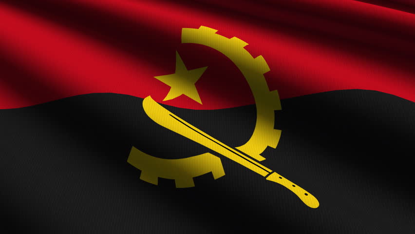 Angolan Close up waving flag - HD loop 