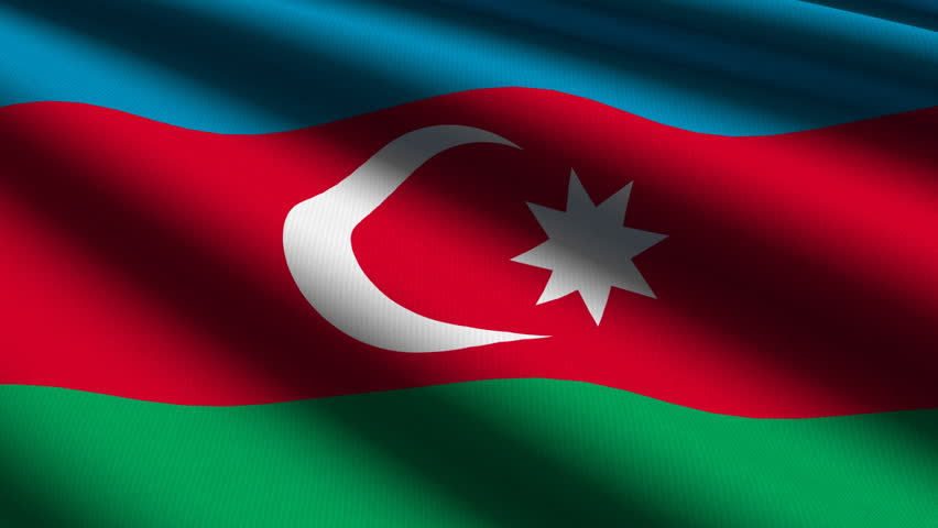 Azerbaijan Close up waving flag - HD loop 