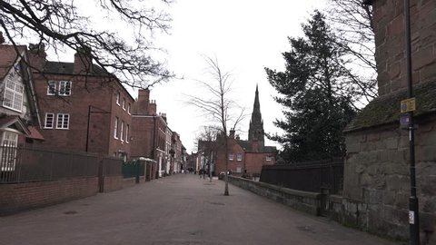 Old Town City Street England - Dam Street, Lichfield, Staffordshire, England - April 2015