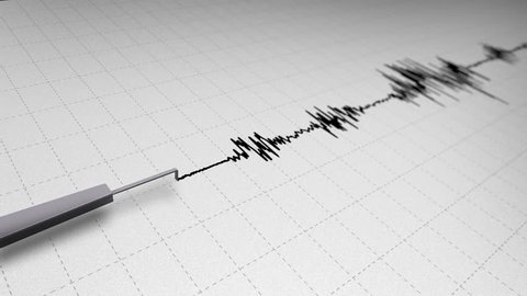 Seismograph Earthquake Recording on Grid Paper Loop