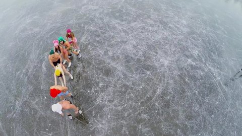 Chain Naked Young People Skate On Stock Footage Video (100% Royalty