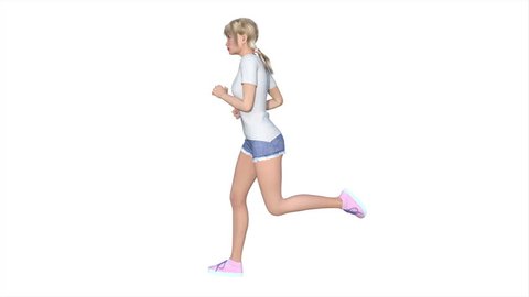 running woman side view  animation 