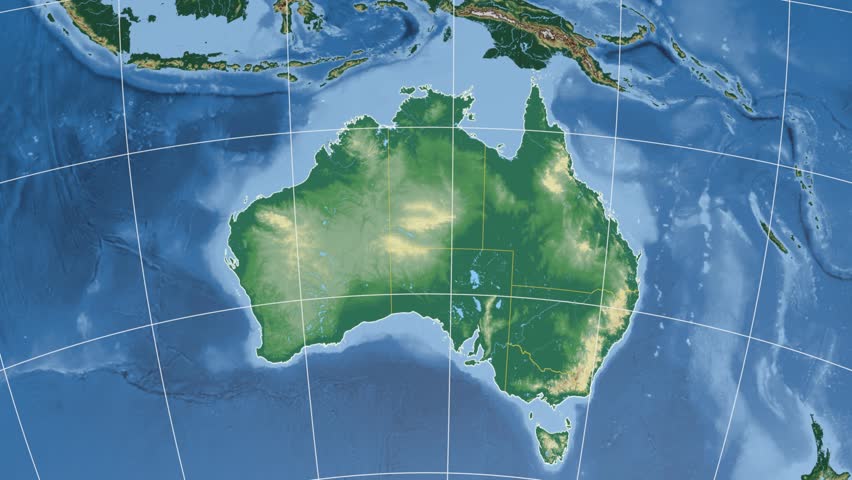 Australian Capital Territory extruded on the physical map the country. Rivers and lakes shapes added. Colored elevation data used. Elements of this image furnished by NASA.