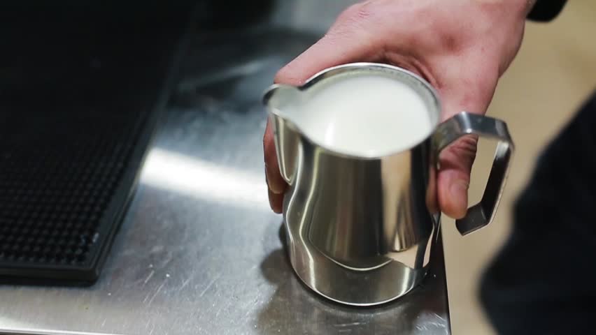 Preparation of milk for a latte