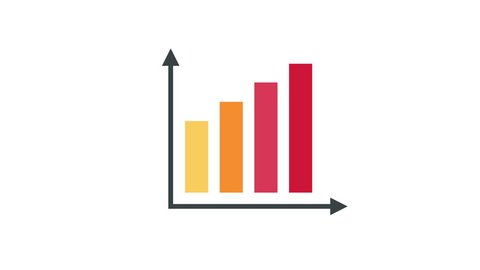 Business charts financial diagrams and statistic graphs colored animated icons set available in 4k UHD FullHD and HD 3d video animation footage