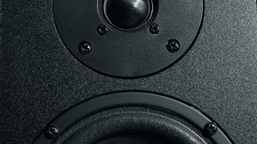 Close-up View of a Stereo Speaker. Full HD 1920x1080 Video Clip