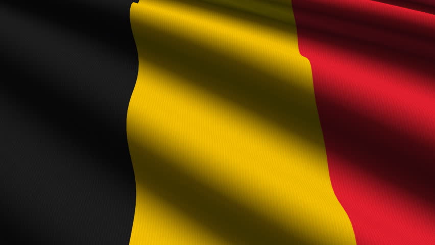 Belgian Close up waving flag - HD loop 