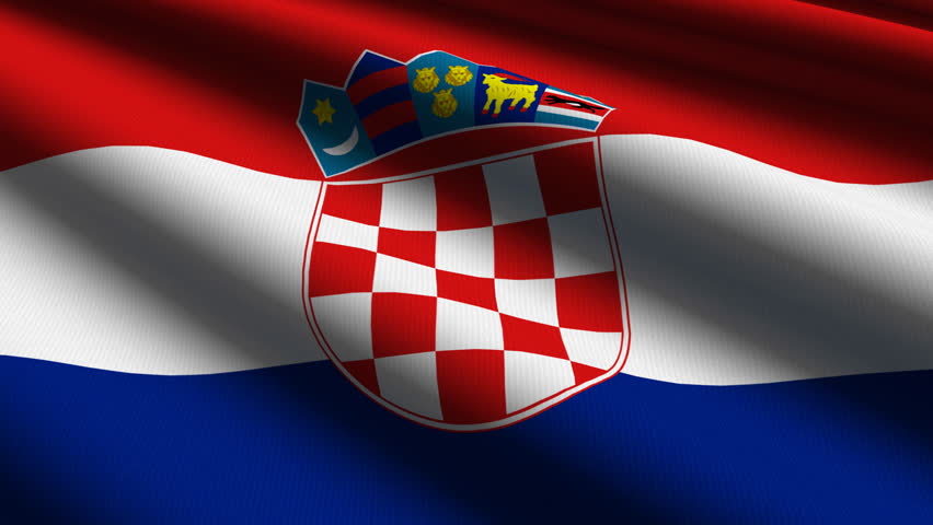Croatian Close up waving flag - HD loop 