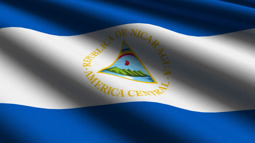Nicaraguan Close up waving flag - HD loop 