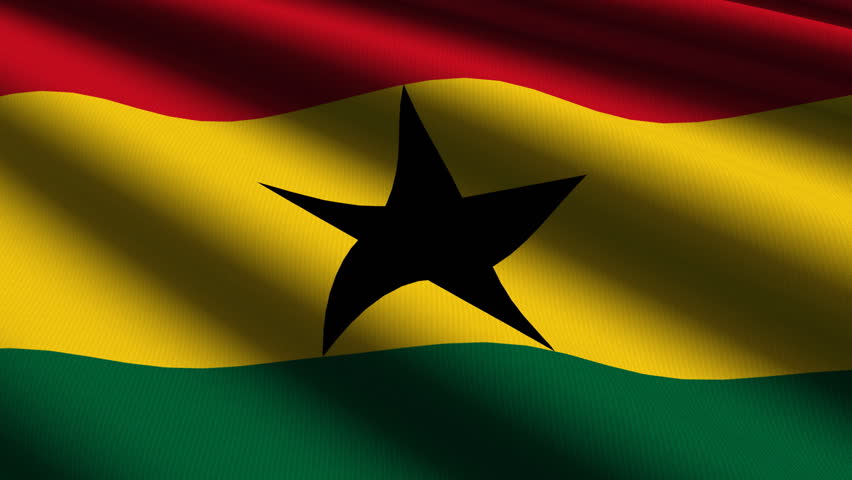 Ghana Close up waving flag - HD loop 