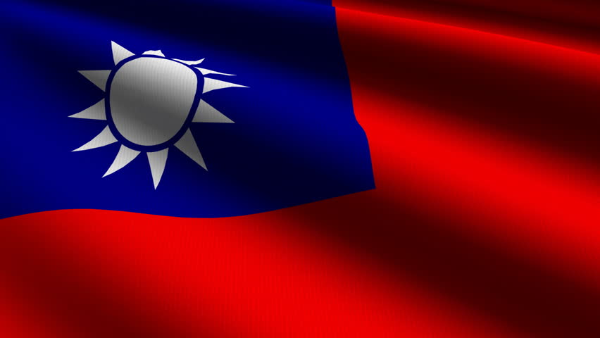 Taiwan Close up waving flag - HD loop 