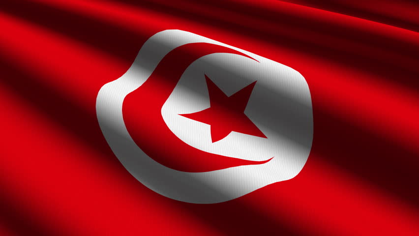 Tunisian Close up waving flag - HD loop 