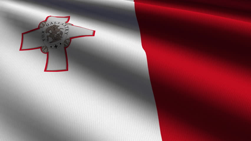 Malta Close up waving flag - HD loop 