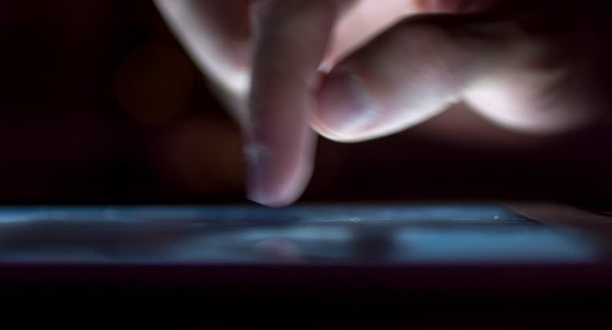 Fingers Swiping Tablet Screen Light Night Book Ebook Reading Page Web Browsing Uhd 4K  | Shutterstock HD Video #9483494