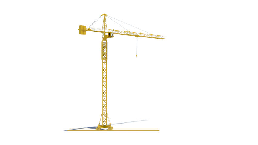 Animation Work Yellow Tower Crane. Stock Footage Video (100% Royalty ...