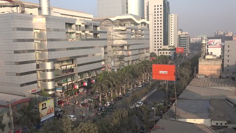 DHAKA, BANGLADESH - 28 DECEMBER 2014: Facade of the Bashundhara shopping complex, the largest of its kind in Bangladesh.