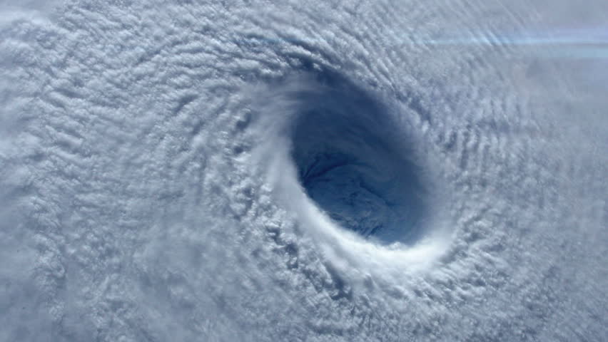Closeup view of a hurricane / typhoon eye. (Elements furnished by NASA) Royalty-Free Stock Footage #9495191