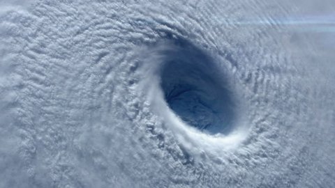 Closeup view of a hurricane / typhoon eye. (Elements furnished by NASA)