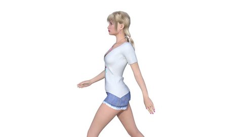 walking woman animation 