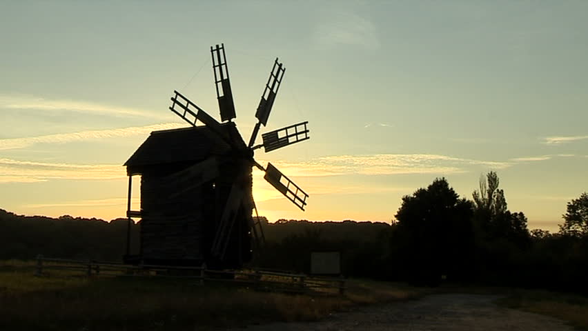 Windmill at sunset