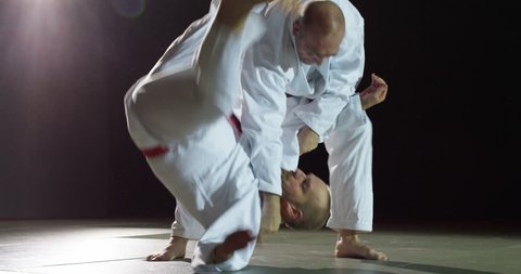 Two martial arts athletes during practice