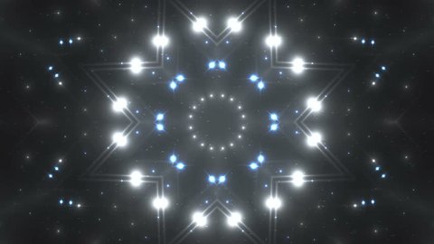Fractal grey kaleidoscopic background. Background motion with fractal design. Disco spectrum lights concert spot bulb. More sets footage in my portfolio