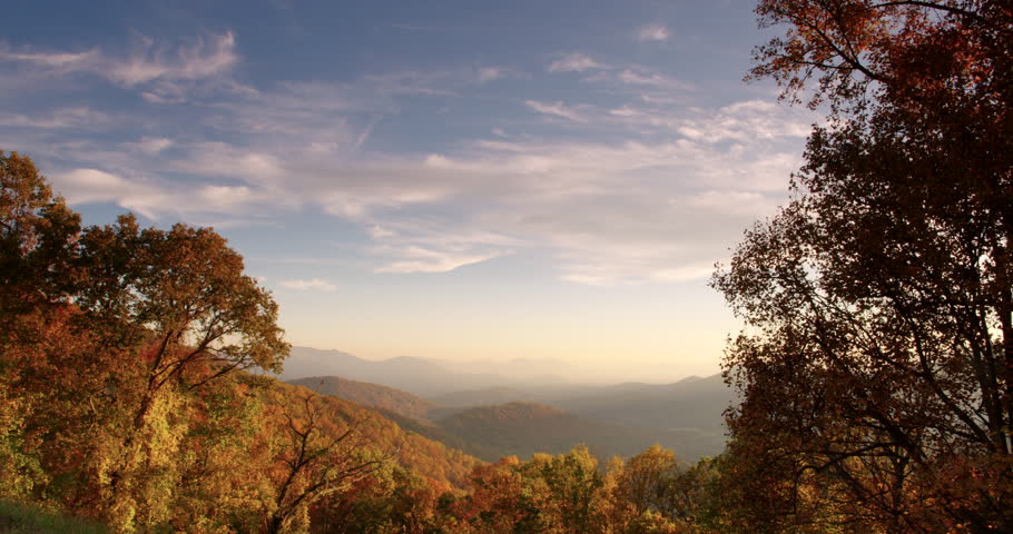 Blue Ridge Parkway vista at sunset