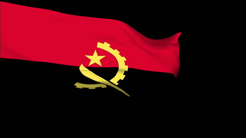 Angola Flag Slowly Waving in Stock Footage Video (100% Royalty-free