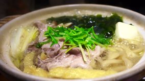 Meat hot pot, japanese food, nabe sukiyaki style