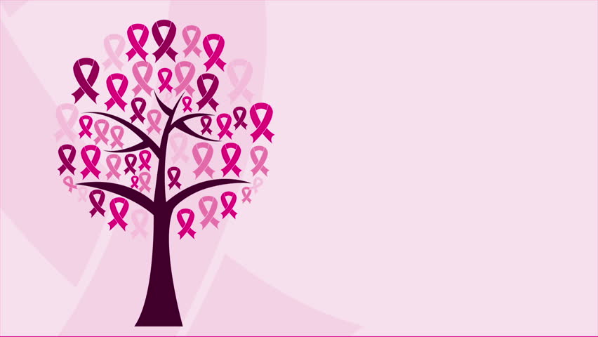 Tree with pink ribbon icons, Video animation, HD 1080