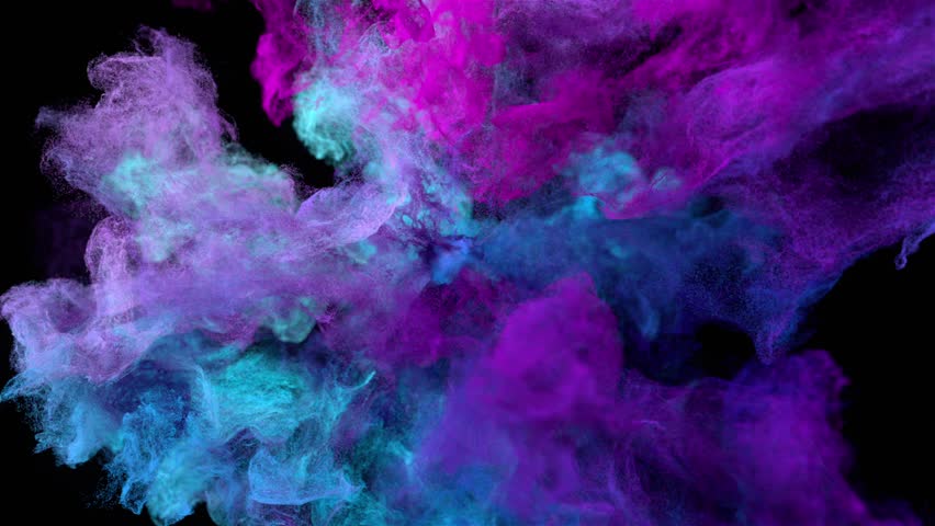 Color Explosion On Black "cold Stock Footage Video (100% Royalty-free