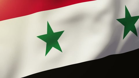 Syria flag waving in the wind. Looping sun rises style.  Animation loop