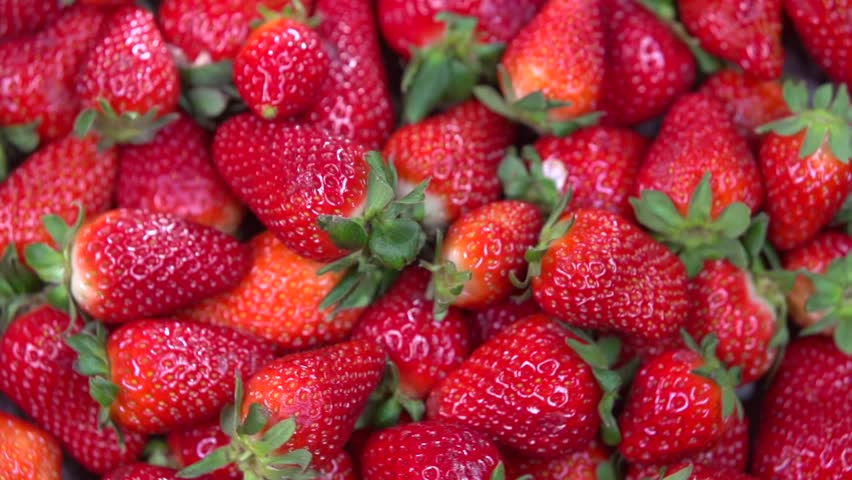 Fresh ripe perfect strawberry Food Background. Juicy strawberries rotation 360. Loop food background | Shutterstock HD Video #9528611