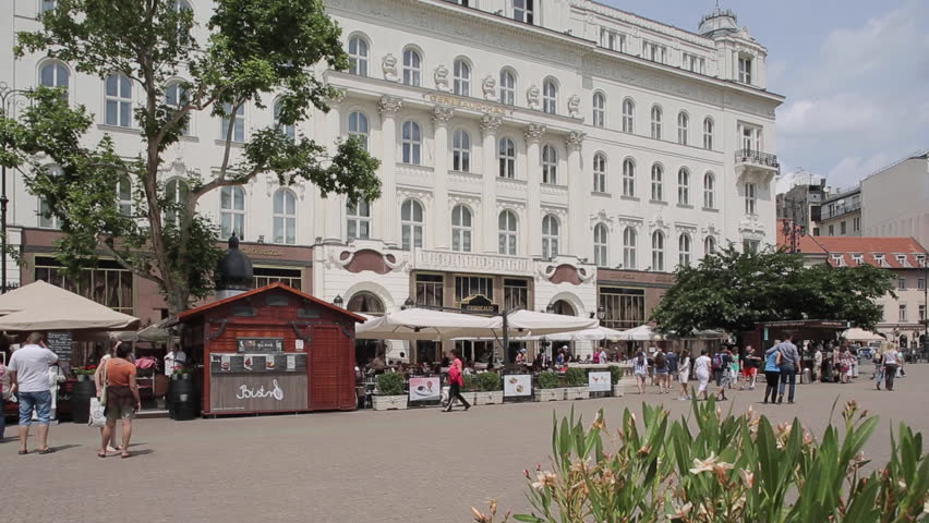 Gerbeaud Cukraszda Cafe on Vorosmarty ter, Budapest, Hungary, Europe - July 2014
