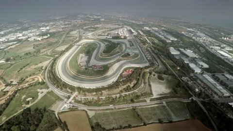 Aerial 4k Shoot Montmelo Circuit for Formula 1 in Spain