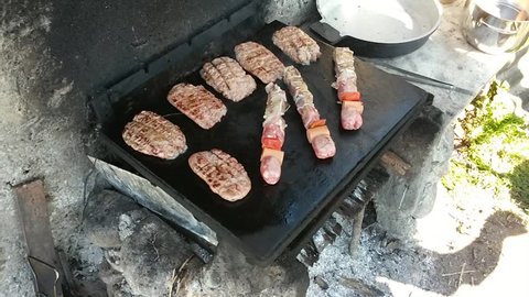 Grilling beef