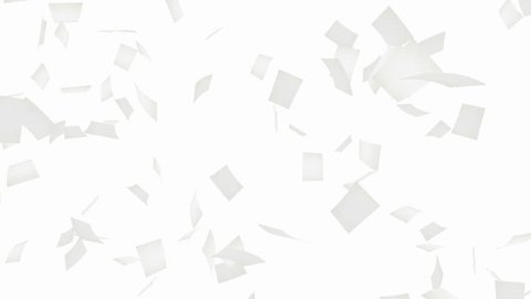 White paper falling - seamless loop, alpha