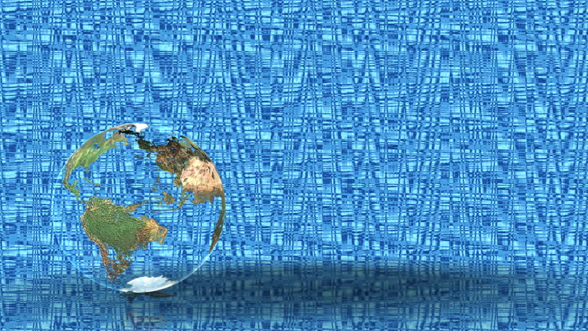 Animated Earth globe with ground reflection and high tech texture HD,seamless