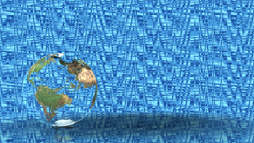 Animated Earth globe with ground reflection and high tech texture HD,seamless