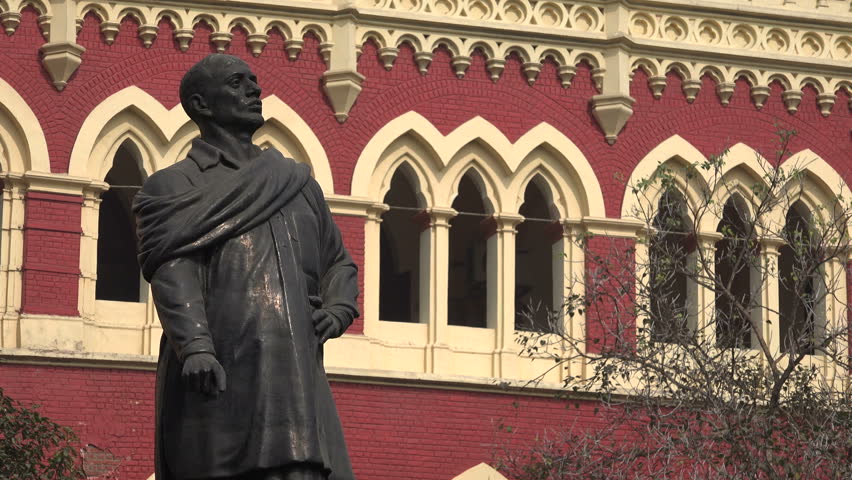 Statue in front of the High Court in Kolkata, India.