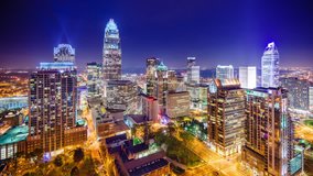 Charlotte, North Carolina, USA downtown city skyline.