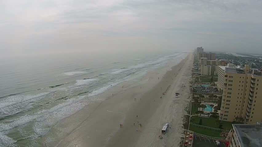 Daytona Beach Florida aerial view on a hazy day