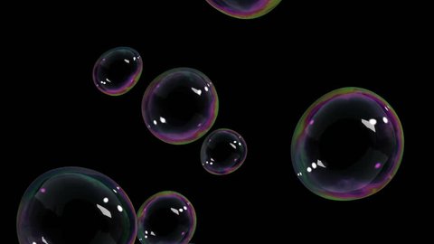 Beautiful Air Bubbles rising on black background. HD 1080. 