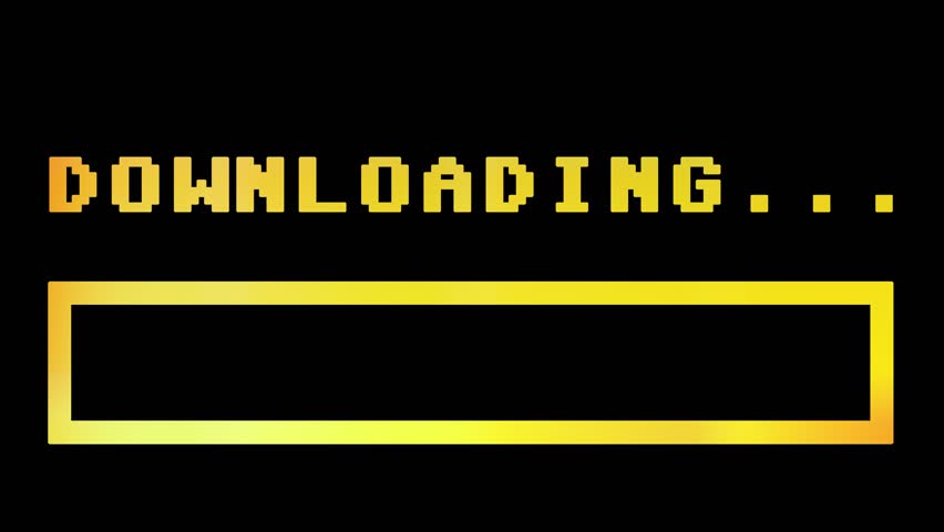 8-bit retro style downloading text with progress bar, with color hue (shift).
 Royalty-Free Stock Footage #9561074