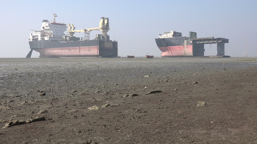 Two cargo vessels have been taken apart at the shipbreaking yards in Chittagong, Bangladesh.