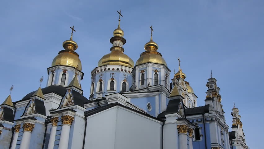 Golden copes of St. Michael in cathedral in Kiev, Ukraine