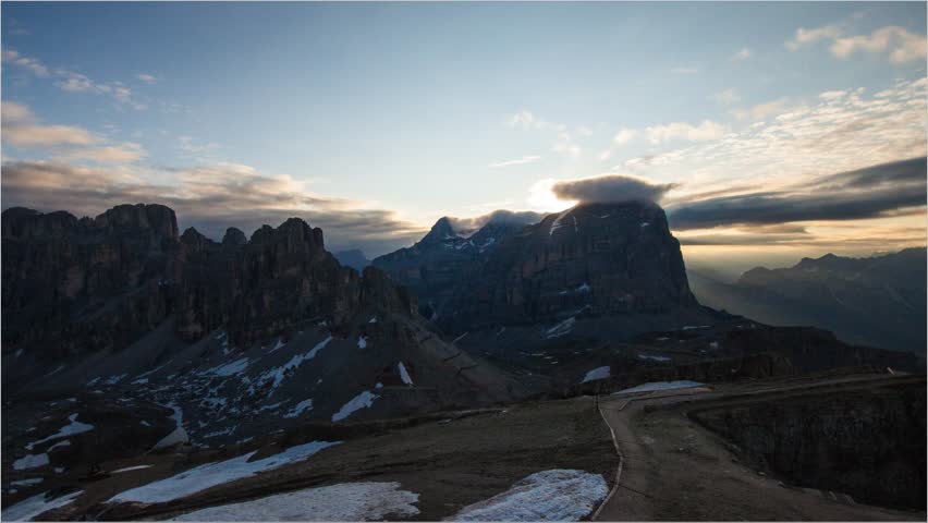 Time Lapse Lagazuoi Peak Mountain View