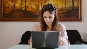 young woman is having fun in video chat
